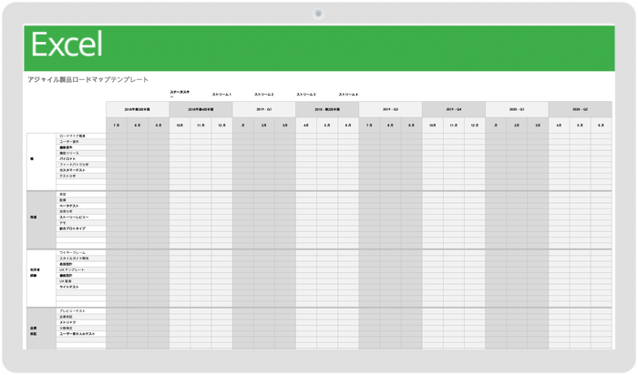 アジャイル製品ロードマップテンプレート