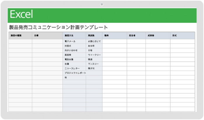 製品発売コミュニケーション計画